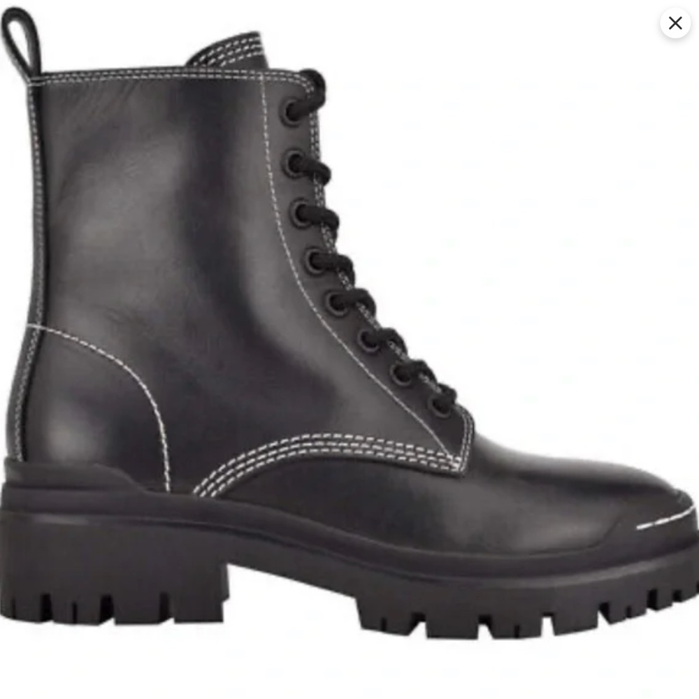 Marc Fisher Kassy lug sole combat boots Women's 10M Black